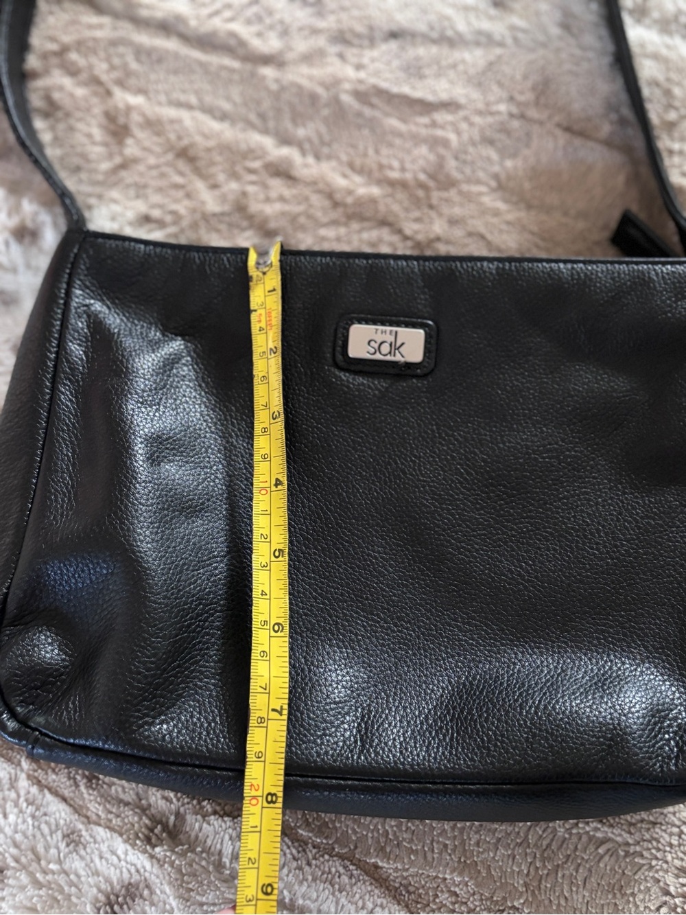 The Sak Hobo Soft Black Pebble Leather Shoulder Bag Purse Handbag - Picture 11 of 13